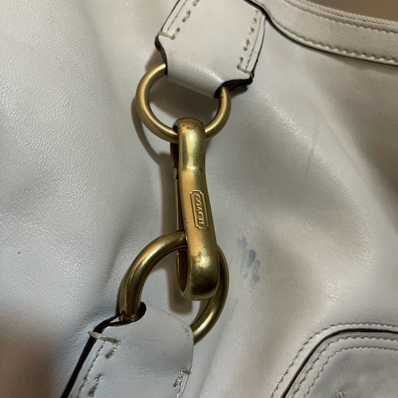 Y2K Style Coach Cream White Leather Hobo Hampton Bag - Picture 8 of 16